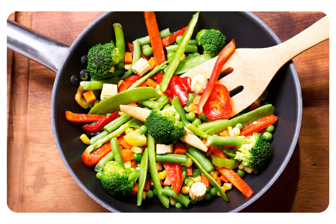 Poêlée de légumes de saison et pois chiches